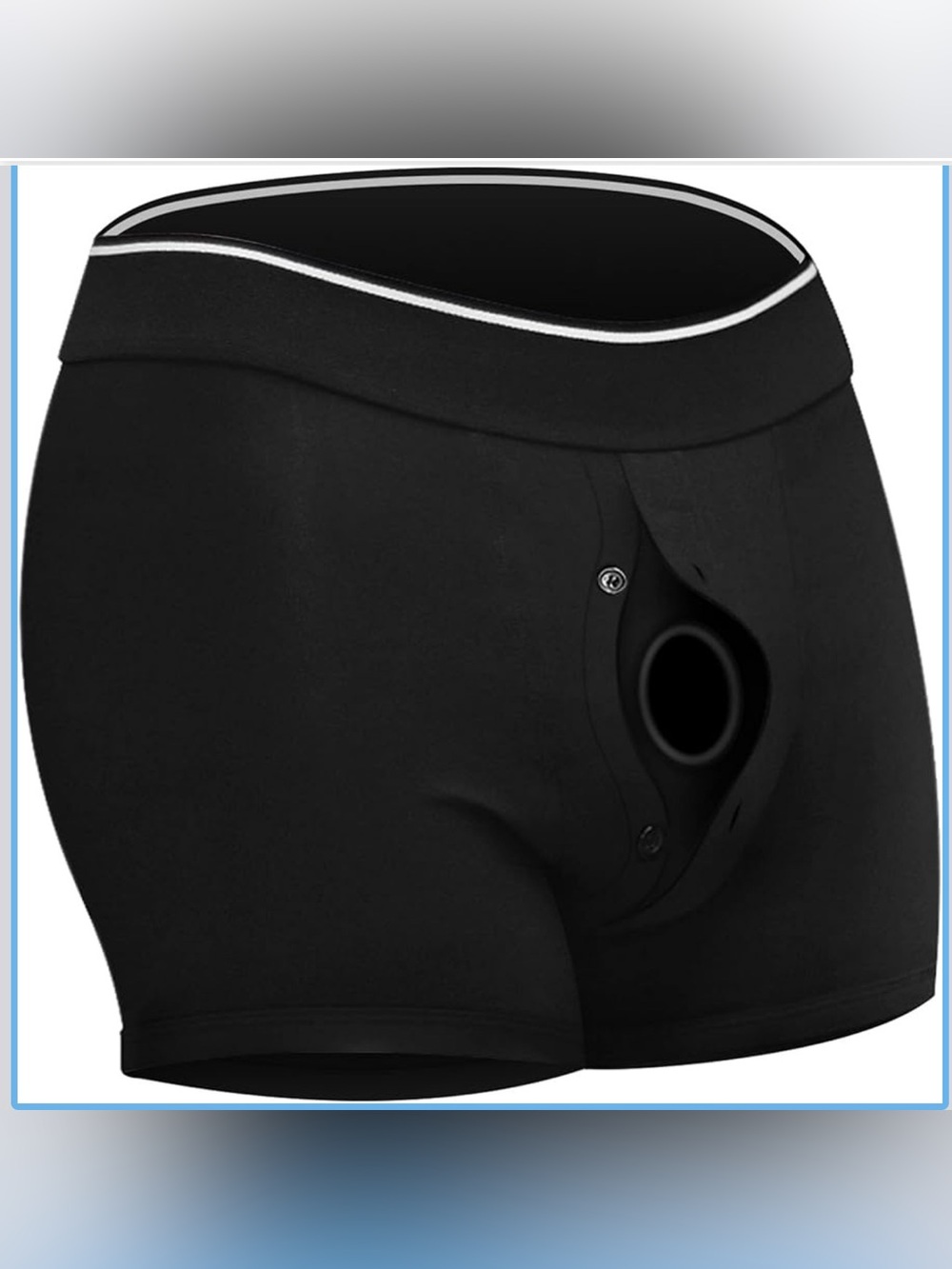 Men's Black Boxer Briefs with Front Button Fly